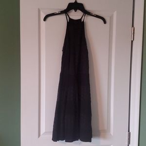 Black halter micro mini cocktail dress